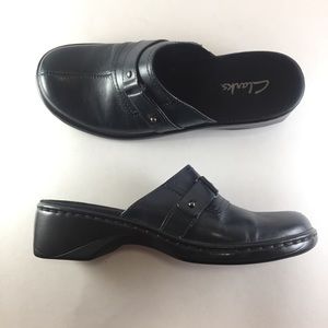 Clarks Blue Leather Women’s Mules Size 7